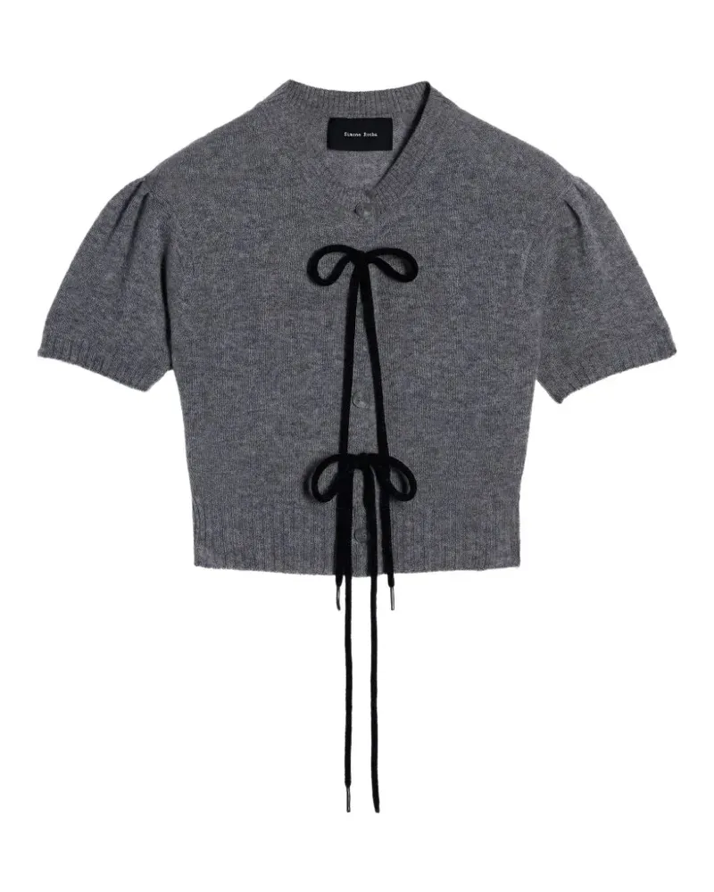 Simone Rocha bow-embellishment cashmere cardigan - Grau Grau