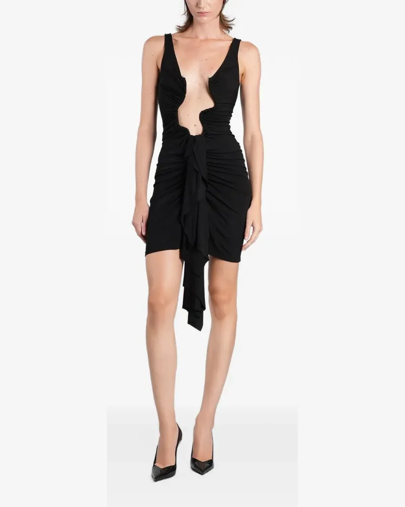 Christopher Esber Gerafftes Salacia Minikleid - Schwarz Schwarz