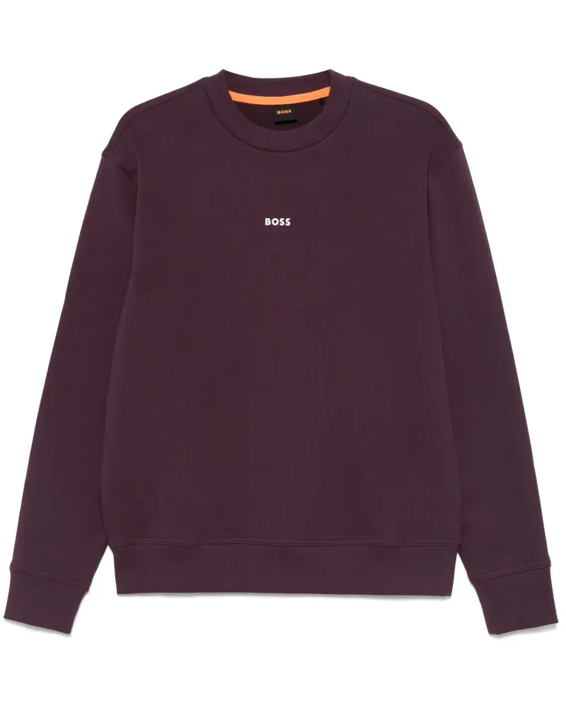 HUGO BOSS Sweatshirt mit Kontrast-Logo - Violett Violett