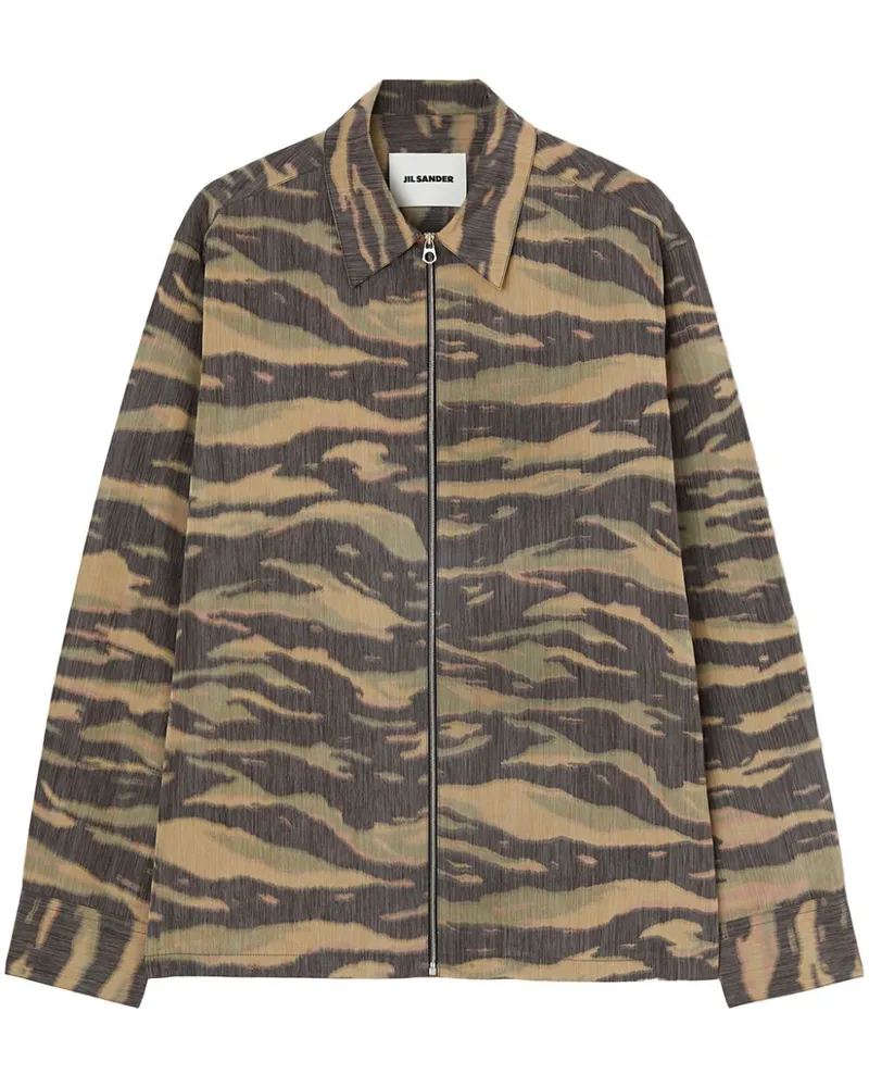 Jil Sander Hemdjacke mit Print - Grün Grün