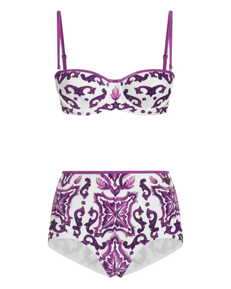 Dolce & Gabbana Bikini mit Print - Weiß Weiß