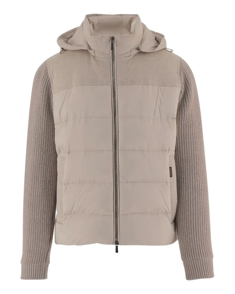 MOORER zip-up padded jacket - Nude Nude