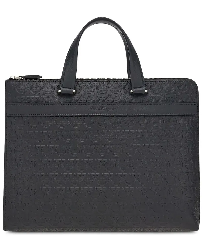Ferragamo Laptophülle mit Gancini-Muster - Schwarz Schwarz
