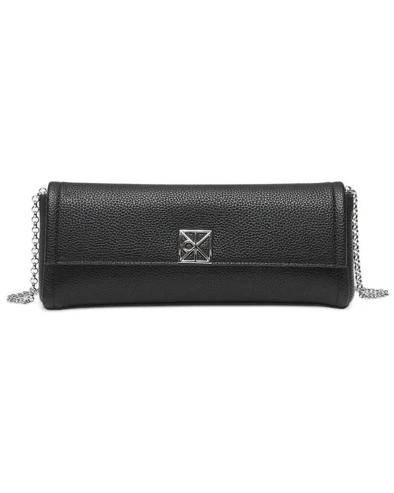 Calvin Klein logo-plaque chain-strap clutch bag - Schwarz Schwarz