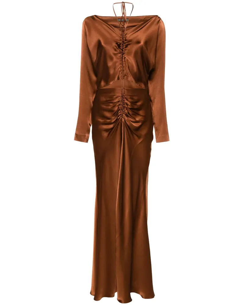 Alberta Ferretti Midikleid aus Satin - Braun Braun