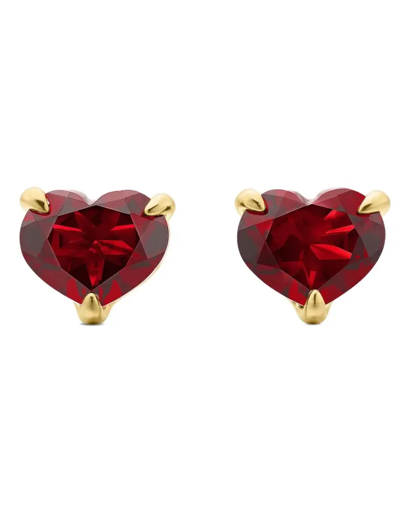 David Yurman 18kt Chatelaine Heart Gelbgoldohrstecker mit Granat 8mm Gold