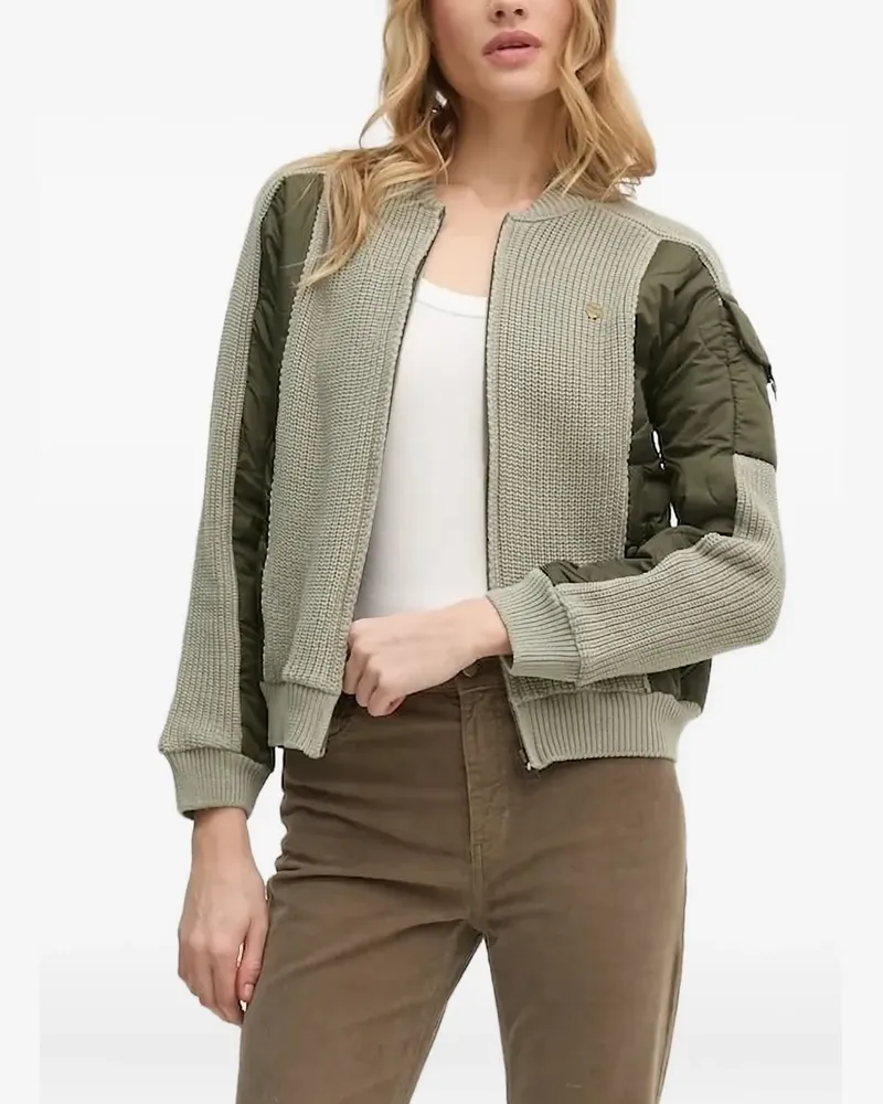 Aeronautica Militare Bomberjacke mit gestricktem Einsatz - Grün Grün