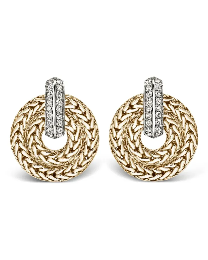 John Hardy Icon Link gold diamond earrings Gold