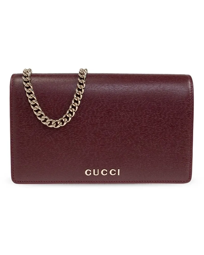 Gucci Clutch mit Logo-Schild - Rot Rot