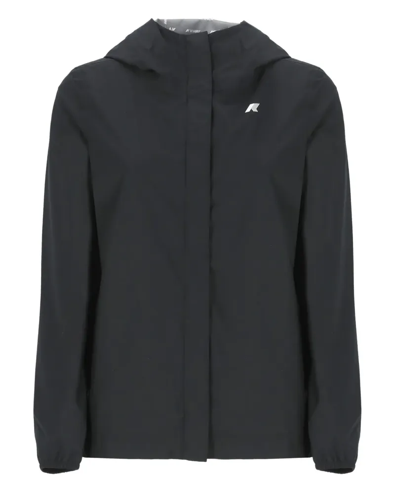 K-Way Marguerite Kapuzenjacke mit Reißverschluss - Schwarz Schwarz