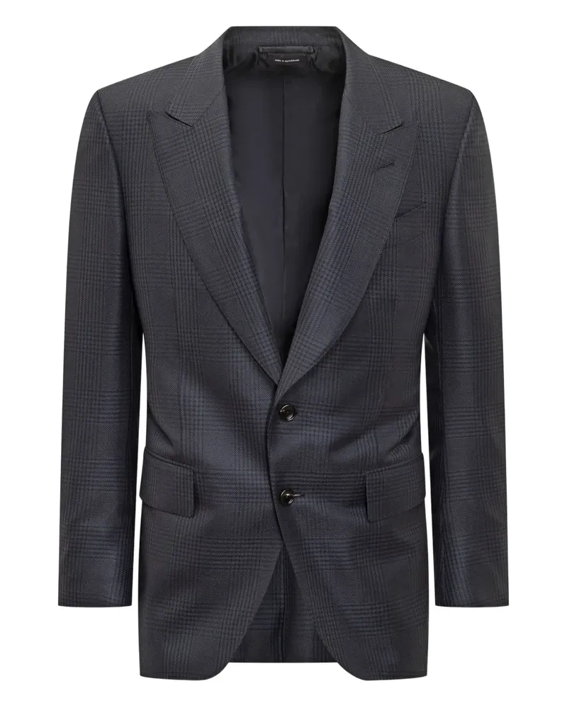 Tom Ford Karierte Jacke mit zwei Knöpfen - Schwarz Schwarz