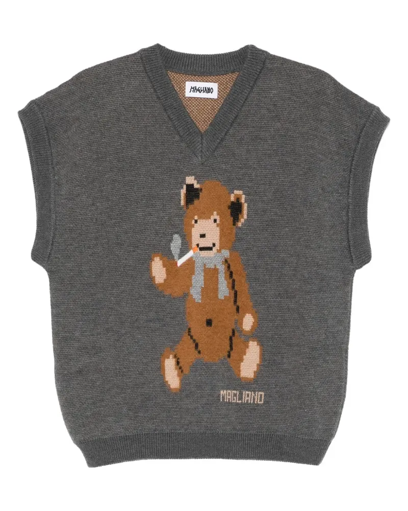 Magliano Teddy Bear Pullover mit V-Ausschnitt - Grau Grau