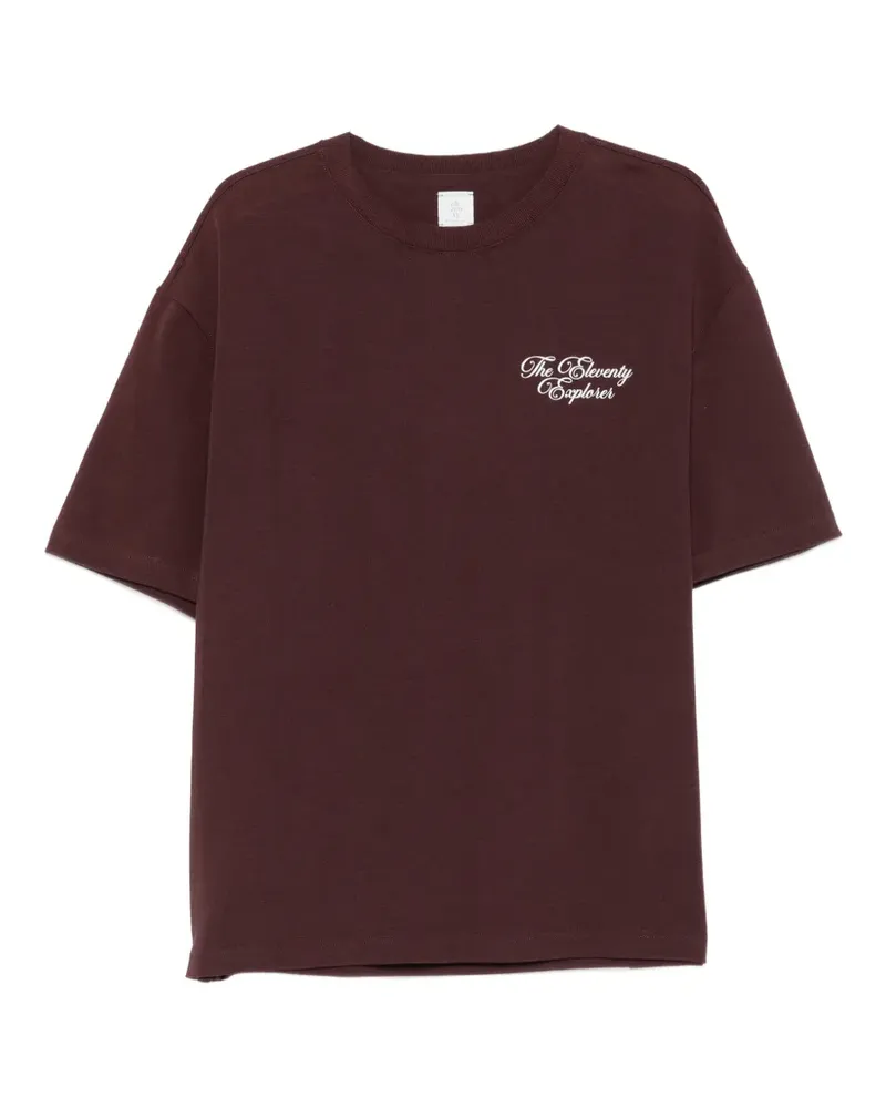 Eleventy T-Shirt mit Logo-Print - Rot Rot