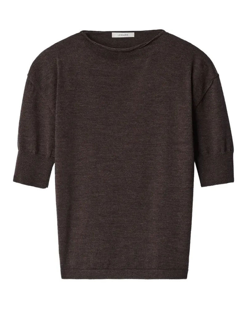 Christophe Lemaire short-sleeve sweater in fine merino wool - Braun Braun
