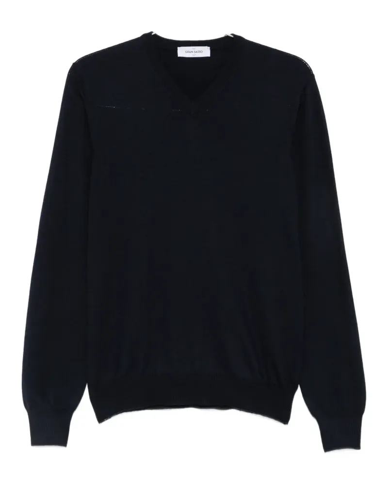 Gran Sasso Pullover mit V-Ausschnitt - Blau Blau