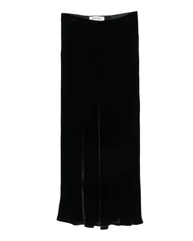 Róhe Langer Samtrock - Schwarz Schwarz