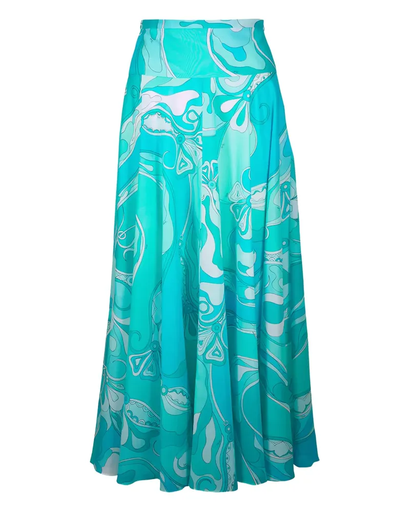 Emilio Pucci Rock mit Orchideen-Print - Blau Blau