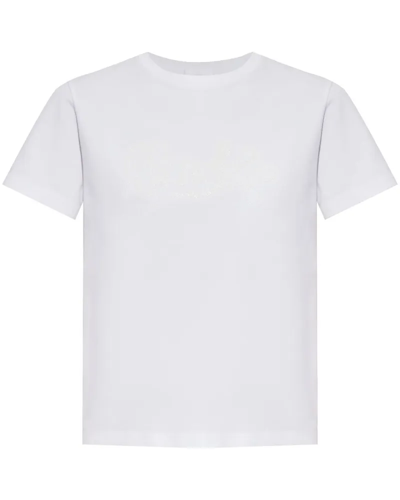 Moncler T-Shirt mit Logo-Stickerei - Weiß Weiß