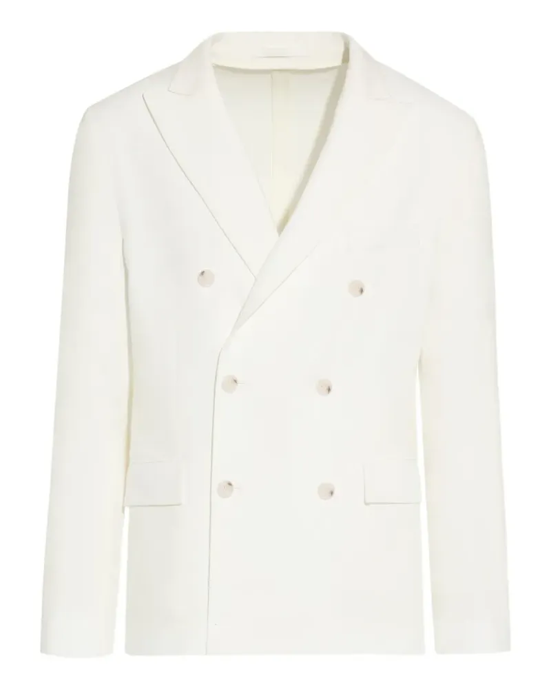 Paolo Pecora Milano linen double-breasted blazer - Weiß Weiß