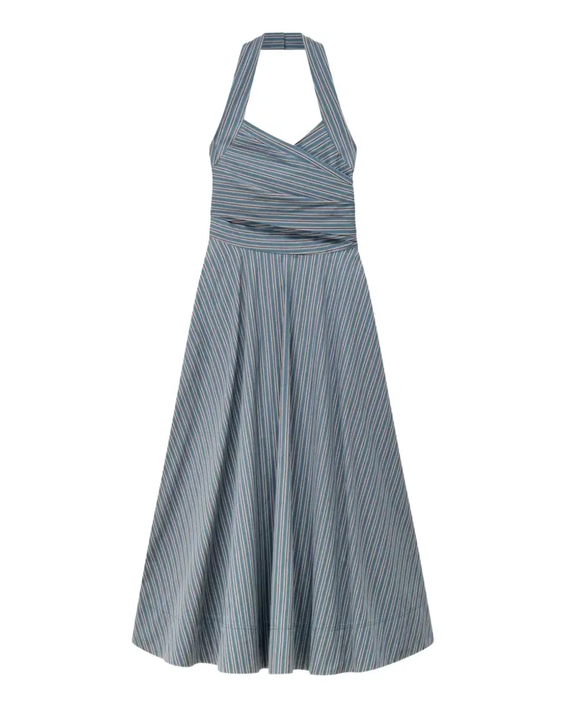 A.L.C. Magnolia striped halterneck midi dress - Blau Blau