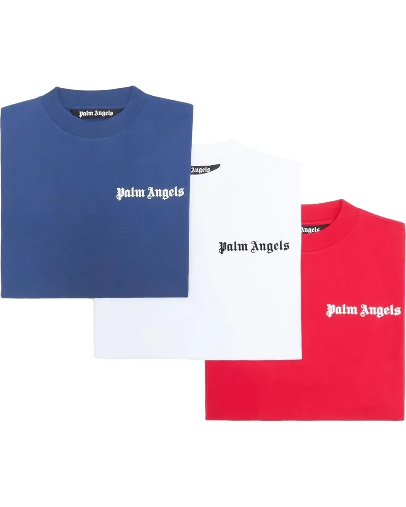 Palm Angels Set aus drei T-Shirts mit Logo-Print - Blau Blau