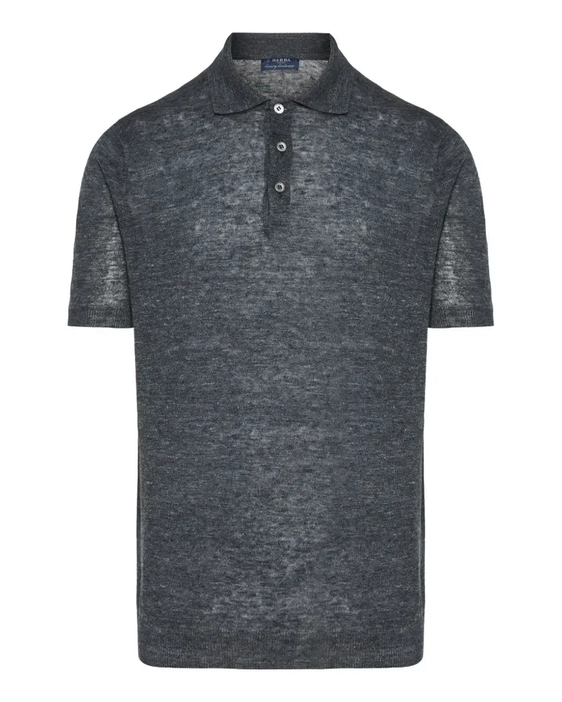 BARBA Gestricktes Poloshirt - Grau Grau