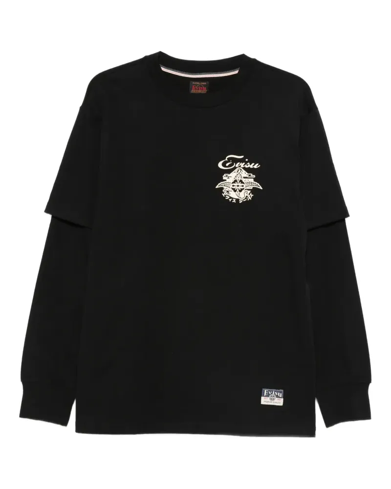 Evisu Klassisches Langarmshirt - Schwarz Schwarz