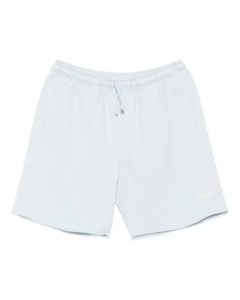 WRSTBHVR logo-embroidery raw-cut shorts - Blau Blau