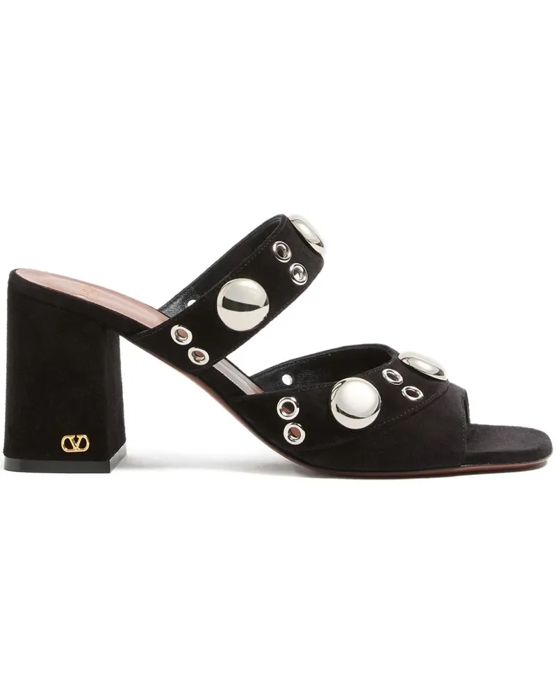 Valentino Garavani Sandalen mit Logo-Schild - Schwarz Schwarz
