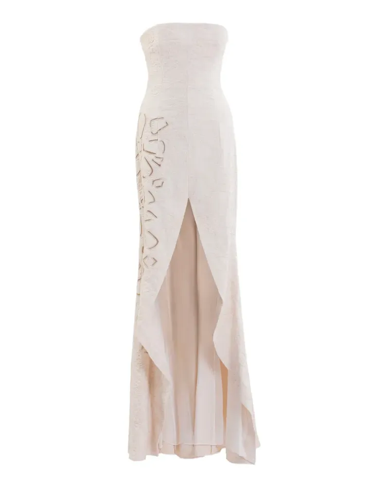 Saiid Kobeisy detachable-sleeves maxi dress - Nude Nude