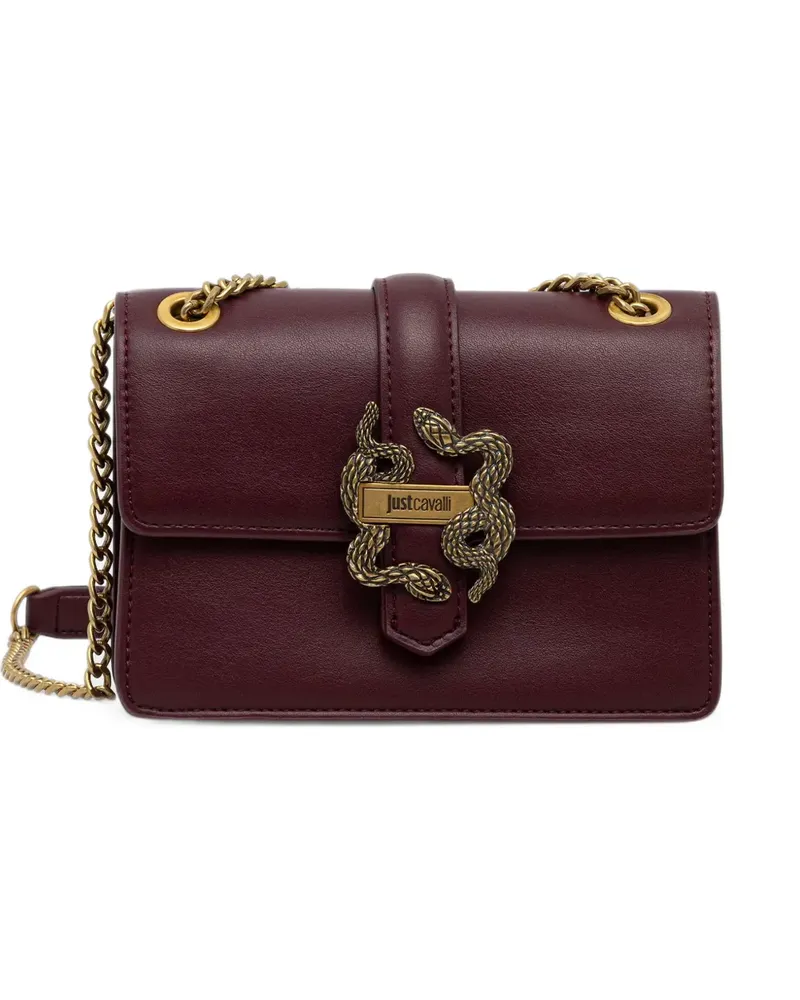 Just Cavalli Schultertasche mit Schlangen-Schild - Rot Rot