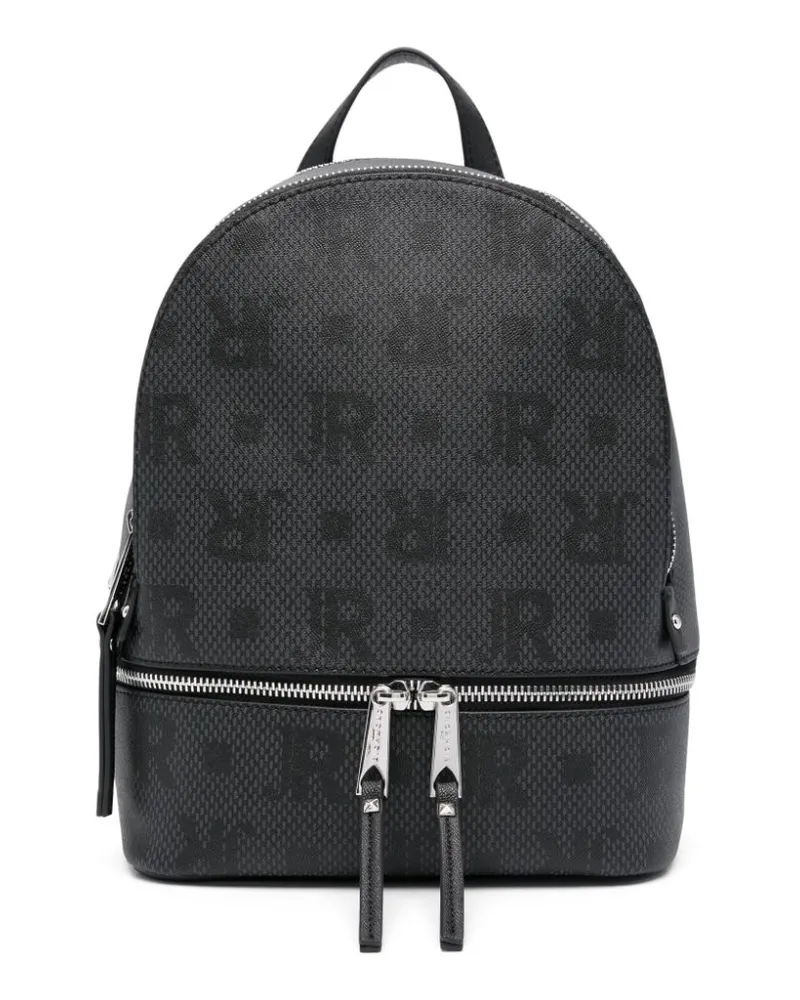 John Richmond Rucksack mit Logo-Print Schwarz