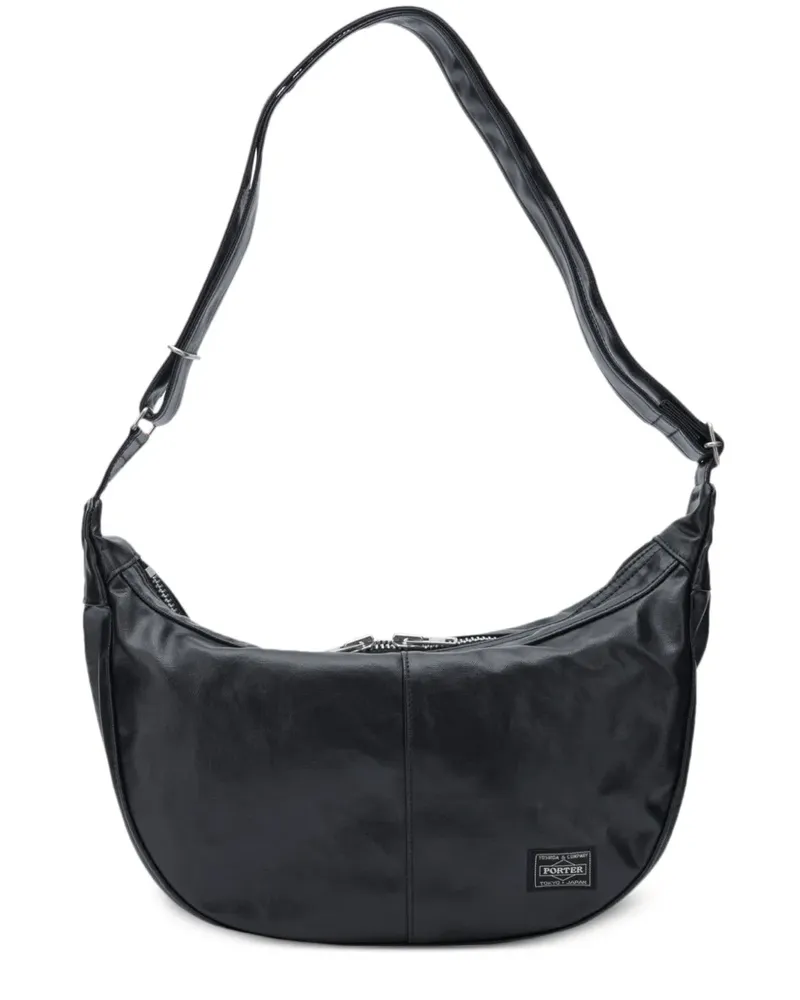 PORTER-YOSHIDA & CO Schultertasche aus Canvas mit Reißverschluss - Schwarz Schwarz