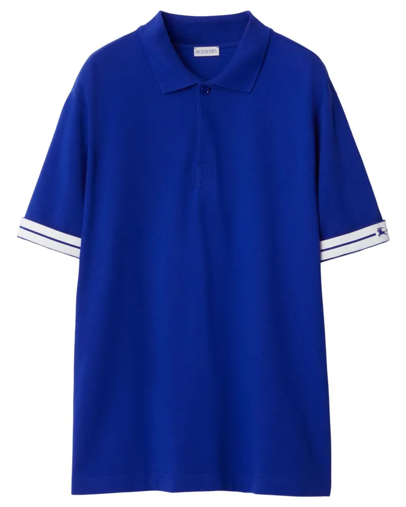 Burberry Poloshirt aus Pikee Blau