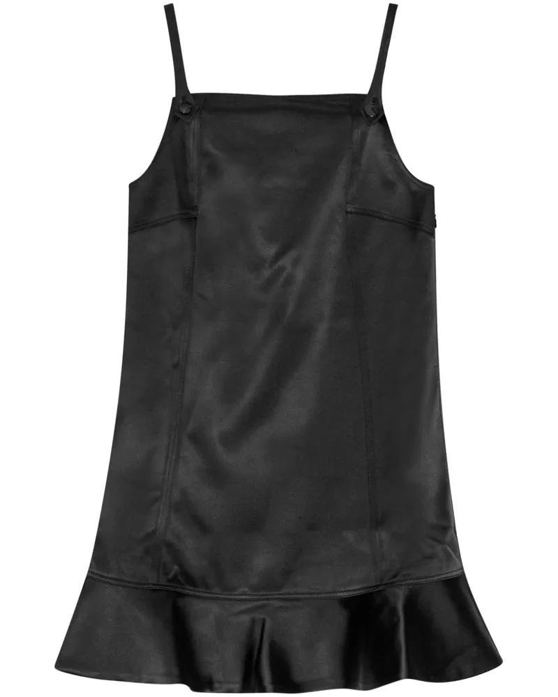 Ganni Minikleid mit Duchesse-Satin - Schwarz Schwarz