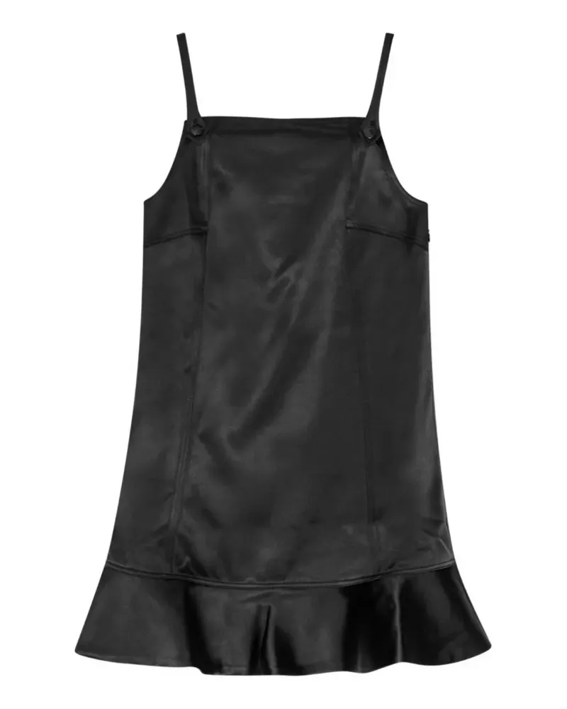 Ganni Minikleid mit Duchesse-Satin - Schwarz Schwarz