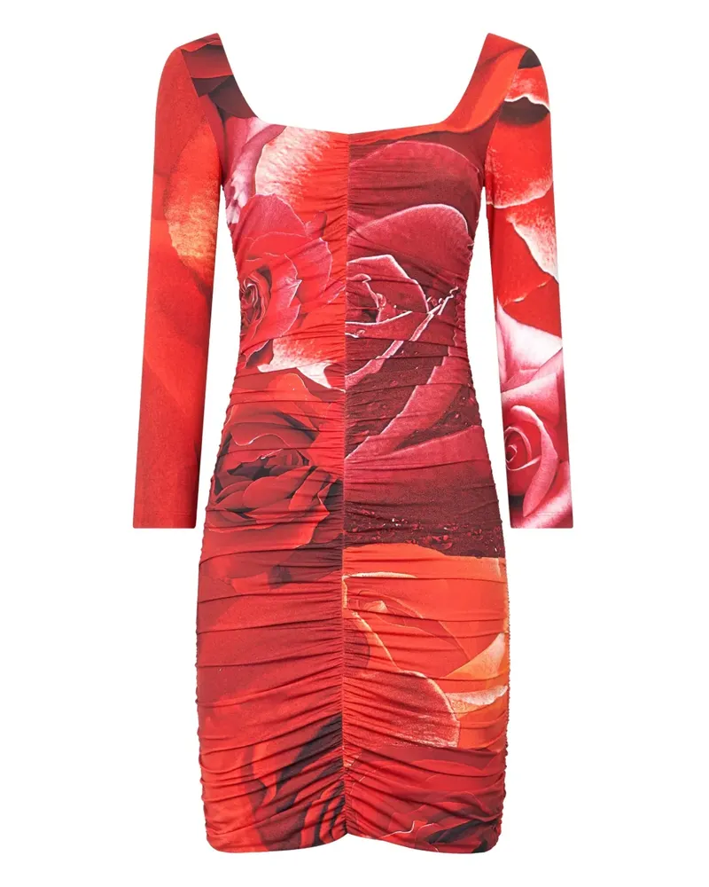 Roberto Cavalli Minikleid mit Blumen-Print - 02000 RED 02000