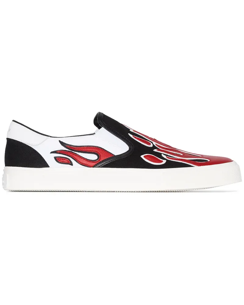 Amiri Slip-On-Sneakers mit Flammen - Schwarz Schwarz
