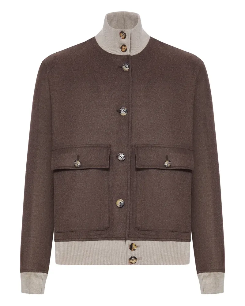 Brunello Cucinelli Double wool flannel bomber jacket - Braun Braun