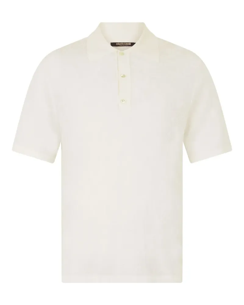 Roberto Cavalli Poloshirt mit Jacquardmuster - Weiß Weiß