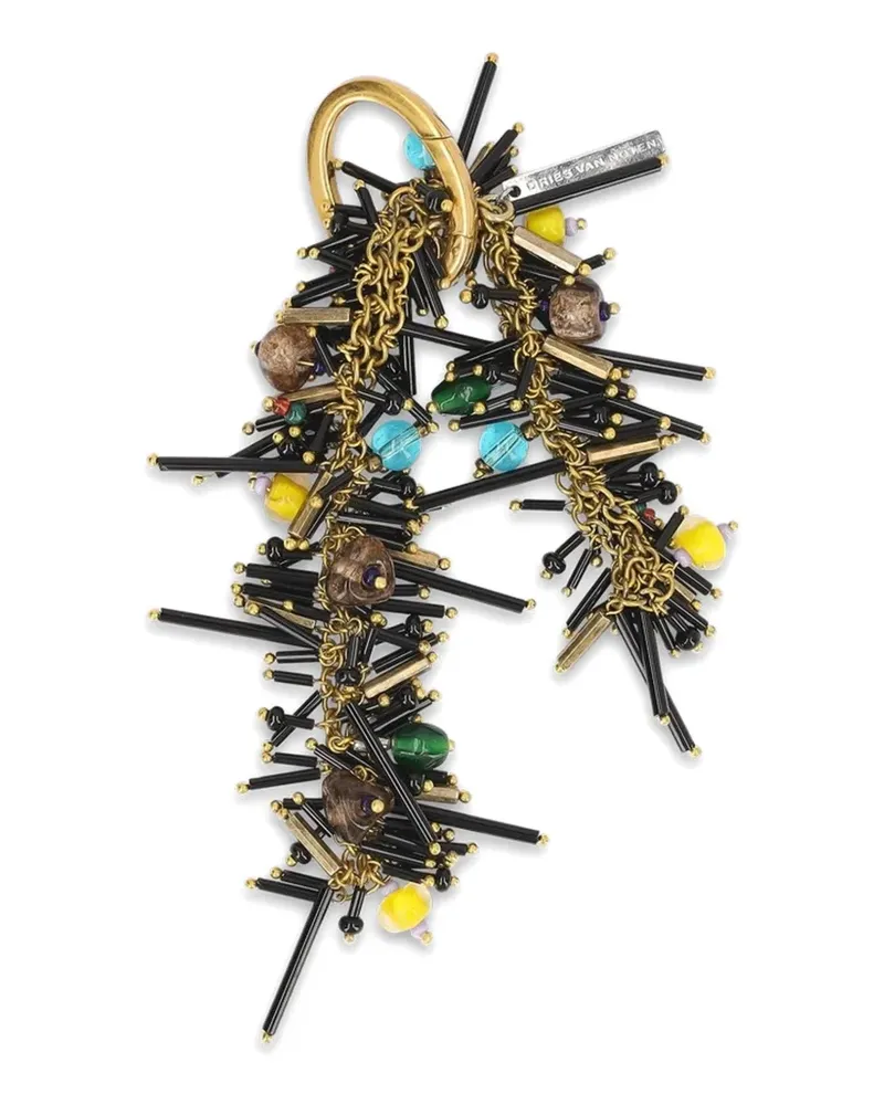 Dries van Noten embroidered bag charm - Gold Gold