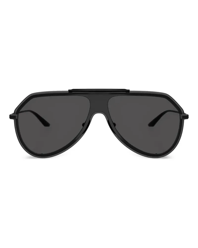 Dolce & Gabbana Sonnenbrille mit rundem Gestell - Schwarz Schwarz