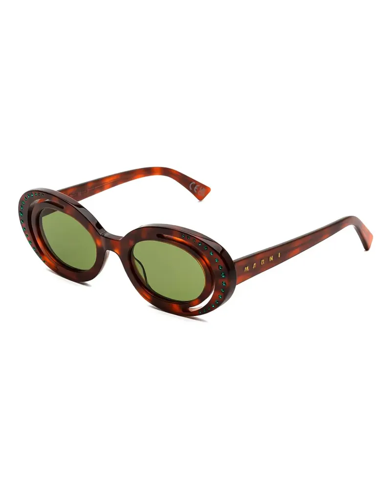 Marni Zion Canyon Sonnenbrille mit Kristallen - Braun Braun
