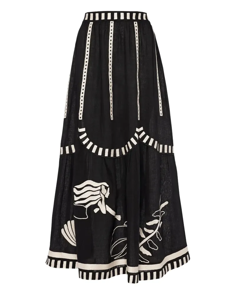 Eres Gestufter Starfish Maxirock - Schwarz Schwarz