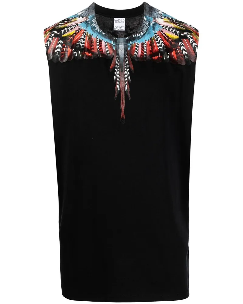 Marcelo Burlon | County of Milan Trägershirt mit Grizzly Wings-Print - Schwarz Schwarz