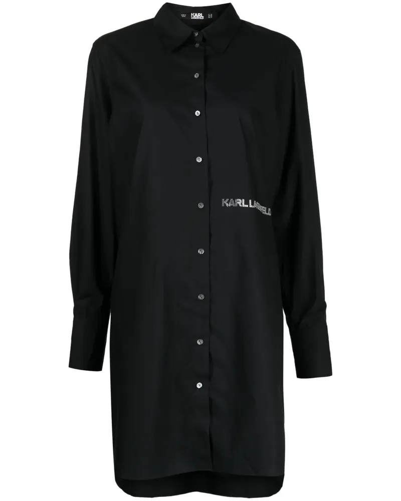 Karl Lagerfeld T-Shirtkleid mit Logo-Prägung - Schwarz Schwarz