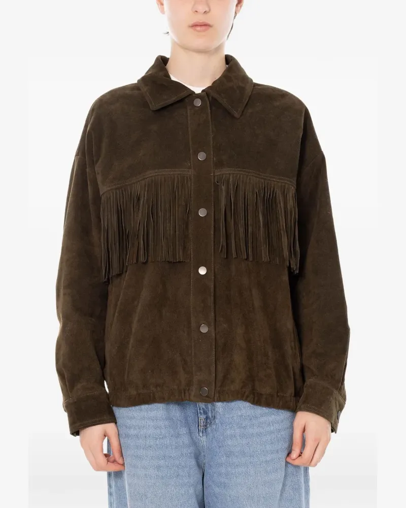 VICOLO Wildlederjacke mit Fransen - Braun Braun