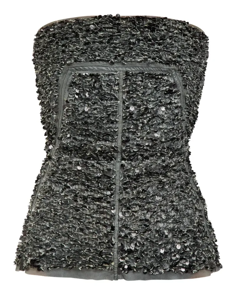 Rick Owens sequin-embellished strapless top - Grau Grau