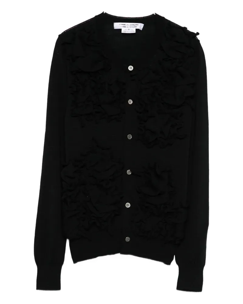 Comme des Garçons ruffled button cardigan - Schwarz Schwarz