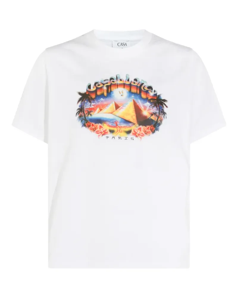 Casablanca Paris graphic-print cotton T-shirt - Weiß Weiß